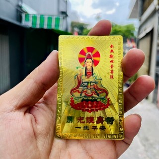 Kim Bài Quan Âm Bồ Tát , Bình An May Mắn Plastic (Đã sên)