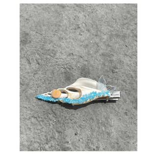 [CÓ SẴN] Kẹp Tóc Vỏ Sò Biển Handmade Xinh Xắn - Xanh