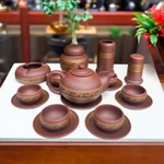 Bộ Ấm Trà Tử Sa Hoạ Tiết Chim Lạc Đông Sơn - NNƯT Vương Mạnh Tuấn - Ấm chén Tử Sa Bát Tràng Cao Cấp — ảnh 2