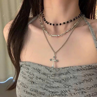 Dây chuyền unisex chữ thập phối đồ cá tính-sẵn hàng