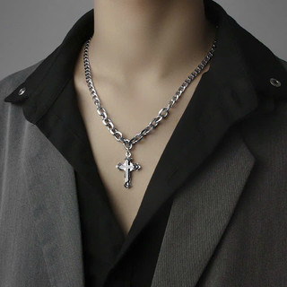 Dây chuyền unisex chữ thập phối đồ cá tính-sẵn hàng