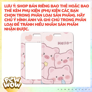 Bao Đựng Thẻ Nhân Viên Nhựa ABS Phong Cách Nhân Vật Hoạt Hình Heo Pig Đáng Yêu Cute