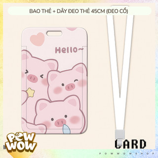 Bao Đựng Thẻ Nhân Viên Nhựa ABS Phong Cách Nhân Vật Hoạt Hình Heo Pig Đáng Yêu Cute