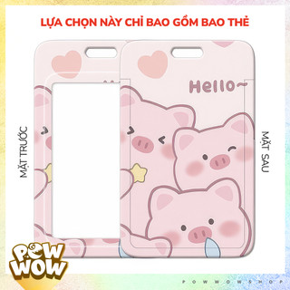 Bao Đựng Thẻ Nhân Viên Nhựa ABS Phong Cách Nhân Vật Hoạt Hình Heo Pig Đáng Yêu Cute