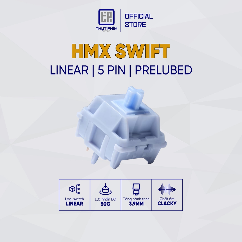 Switch HMX Swift Linear Công tắc bàn phím cơ 5 pin lực nhấn 50g Thụt ...