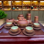 Bộ Ấm Trà Tử Sa Hoạ Tiết Chim Lạc Đông Sơn - NNƯT Vương Mạnh Tuấn - Ấm chén Tử Sa Bát Tràng Cao Cấp — ảnh 4