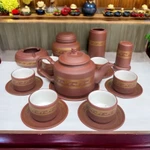 Bộ Ấm Trà Tử Sa Hoạ Tiết Chim Lạc Đông Sơn - NNƯT Vương Mạnh Tuấn - Ấm chén Tử Sa Bát Tràng Cao Cấp — ảnh 5