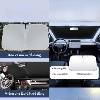 BẠT CHỐNG NẮNG GẤP GỌN PHÍA TRONG KÍNH LÁI XE Ô Tô | Bảo Vệ Nội Thất Bên Trong xe, Giảm Nhiệt Độ, Chống Tia UV, Cực Tím