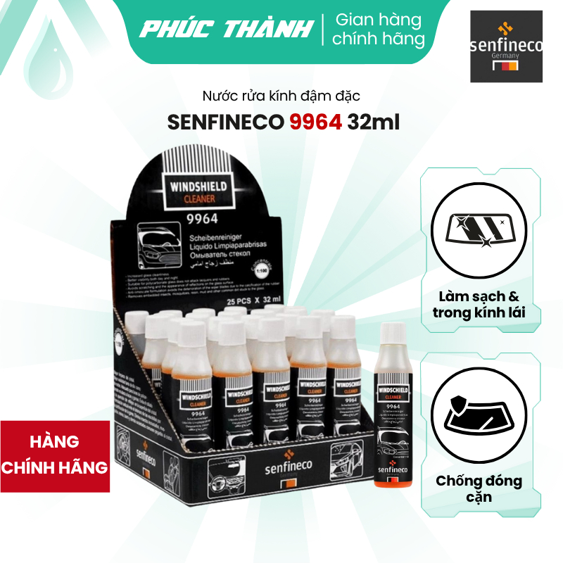 Nước Rửa Kính Ô Tô Cao Cấp SENFINECO 9964 Hương Cam Chanh 32ml Pha Nước Tỉ Lệ 1:100 - Nhập Khẩu Đức