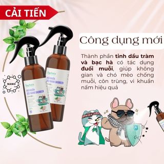 Xịt khử khuẩn siêu nano ECOPETS, khử mùi hôi, vệ sinh chuồng trại cho chó mèo - 100ml và 500ml
