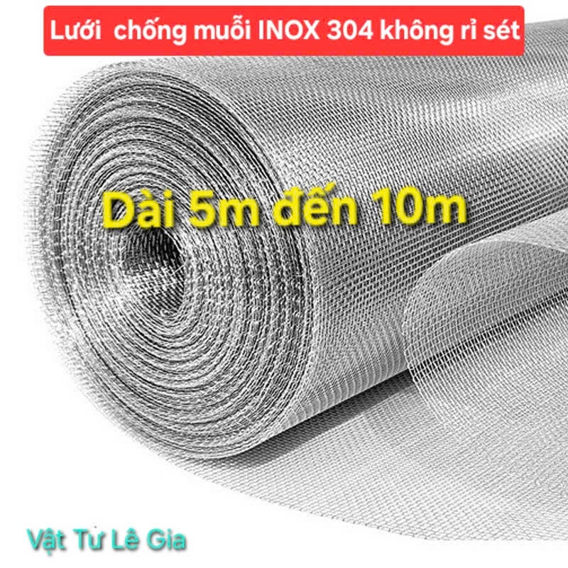 ( Khổ 1m_1,2m_1,5m x Dài 5m-10m) Lưới INOX 304 chống muỗi chống ruồi ...