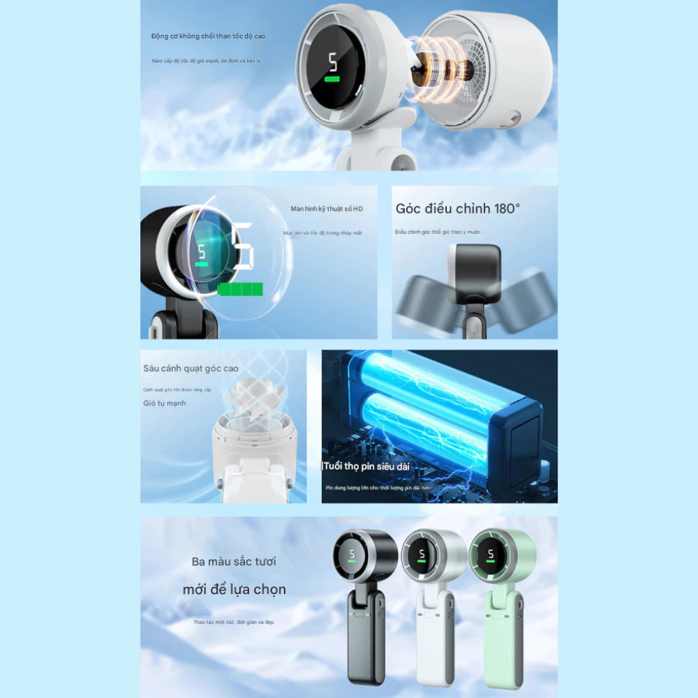 Hạ Nhiệt Ngày Hè: Quạt Cầm Tay 5 Cấp Độ, Giải Pháp Hoàn Hảo Cho Mọi Tình Huống - Chi tiết 5