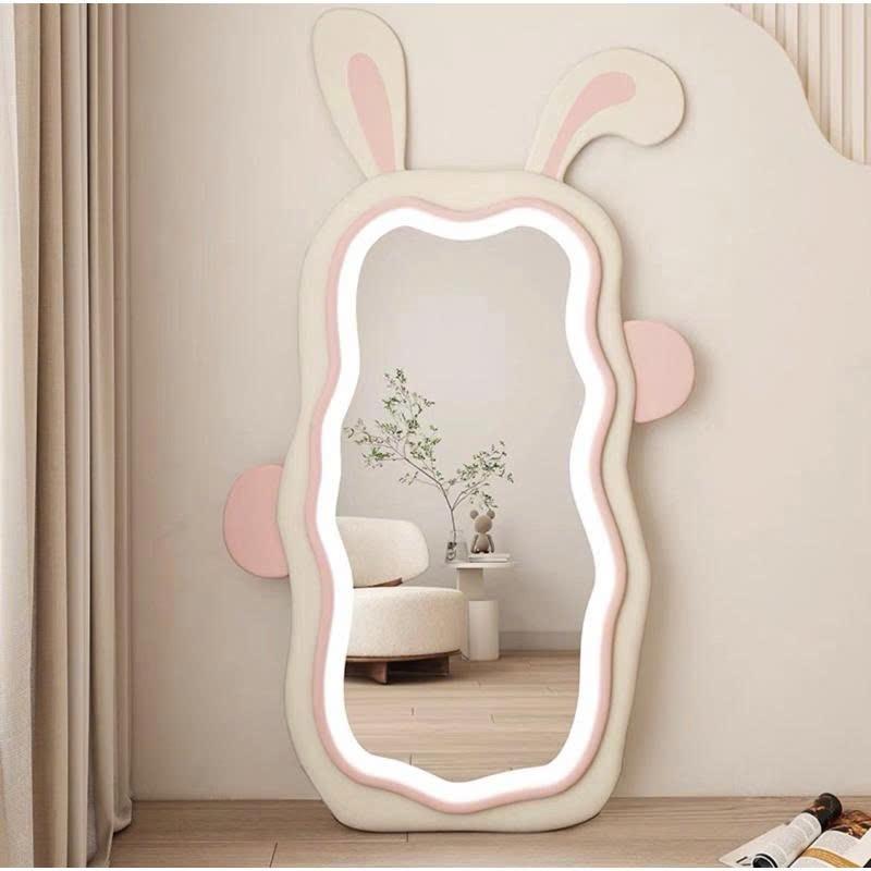 Gương toàn thân hình thỏ vuông bọc nỉ Hàn cao cấp kích thước 120x200cm (cả tai)