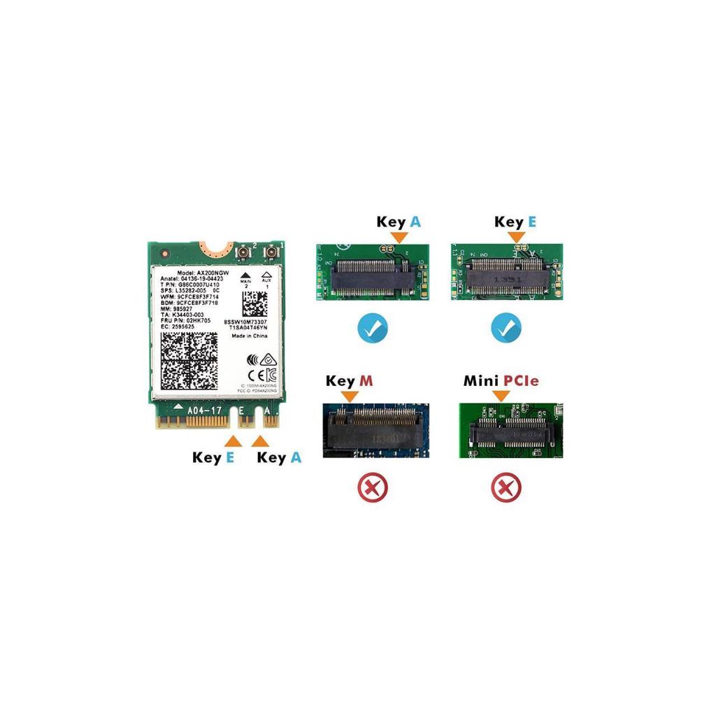 Card Wifi 6 Intel AX200 Chính Hãng băng tần 2.4 + 5 GHz Bluetooh 5.2 ...