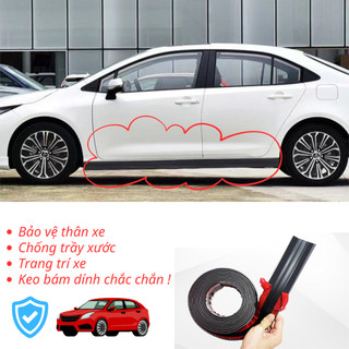 Dải nẹp chống va đập sườn dưới cửa xe ô tô. Dải chống va chạm ốp hông bảo vệ thân xe tự dính