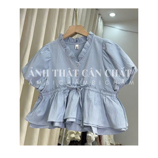 Áo Babydoll Nữ A29 Croptop Tay Bồng Dáng Xòe – Cổ V Che Bụng Siêu Xinh Hotheels