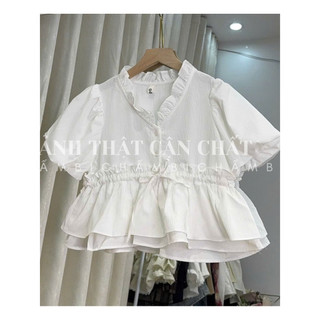 Áo Babydoll Nữ A29 Croptop Tay Bồng Dáng Xòe – Cổ V Che Bụng Siêu Xinh Hotheels