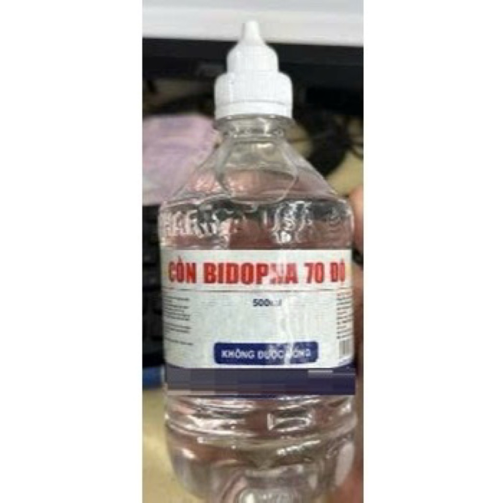 Cồn 70 độ BIDOPHA có vòi xịt và nắp nhọn chai 500ml và 1000ml