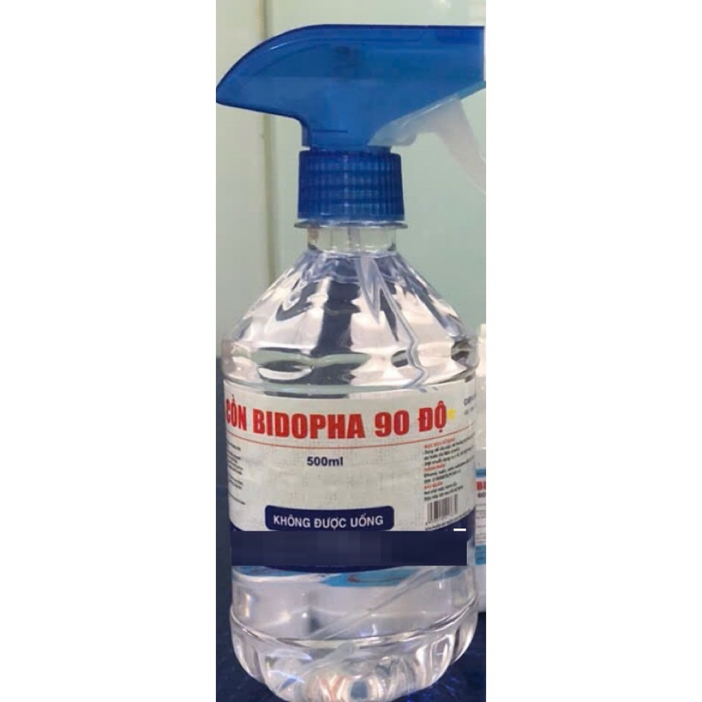 Cồn 70 độ BIDOPHA có vòi xịt và nắp nhọn chai 500ml và 1000ml