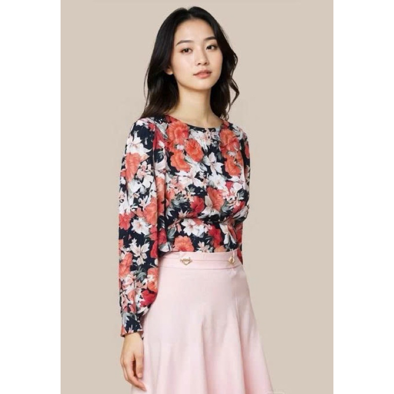 Áo sơ mi hoa nữ dài tay của Mỹ-  2 hand (Size 2XL)
