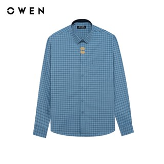 Owen - Áo sơ mi dài tay Regular Fit AR250096DT màu Xanh đậm chất liệu Bamboo poly