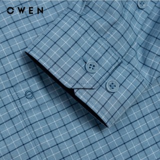Owen - Áo sơ mi dài tay Regular Fit AR250096DT màu Xanh đậm chất liệu Bamboo poly