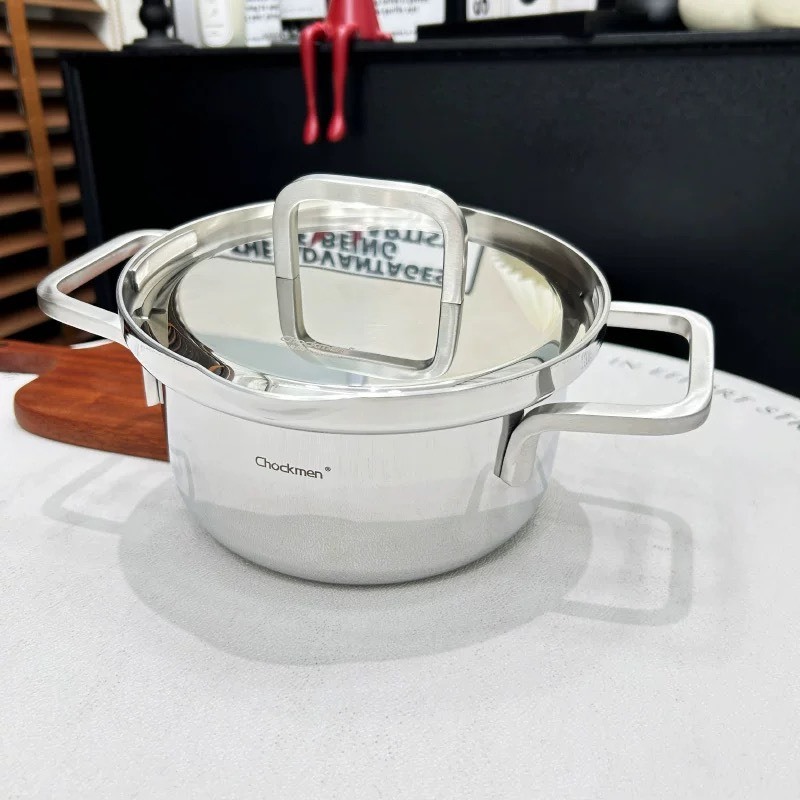 Nồi 16cm Nắp Xoay Chockmen Đúc Nguyên khối 3 Lớp Kèm Nắp Inox CKM255