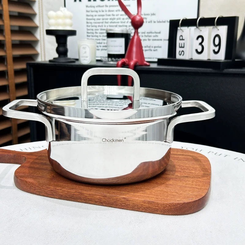 Nồi 16cm Nắp Xoay Chockmen Đúc Nguyên khối 3 Lớp Kèm Nắp Inox CKM255