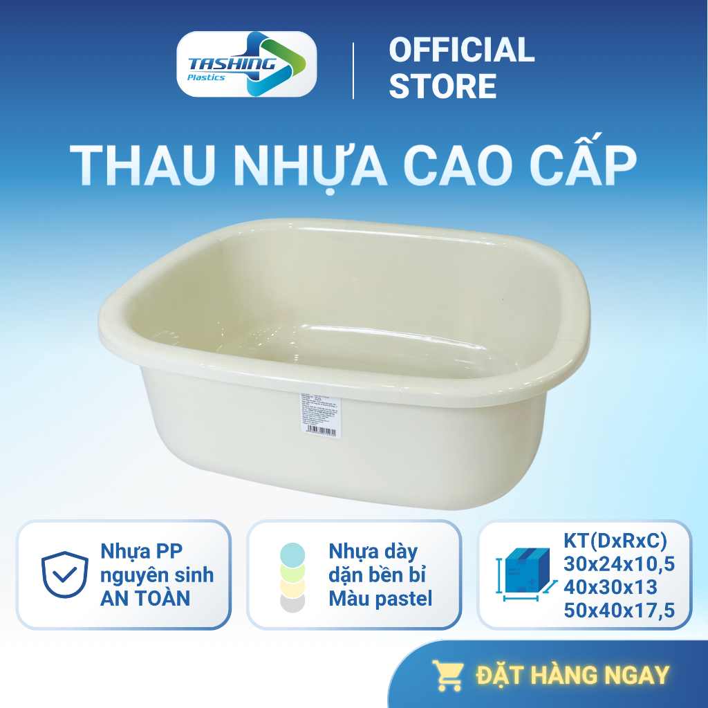 Thau nhựa vuông Tashing chất liệu nhựa dày chắc chắn bền bỉ hệ màu ...