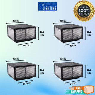 (KÈM QUÀ TẶNG) Đèn Trụ Cổng Năng Lượng Mặt Trời 20cm 25cm 30cm 40cm, Đèn Sân Vườn NLMT 3 Màu Chống Nước BH 1 Năm
