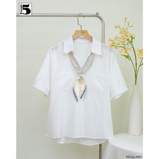 Áo Sơ Mi Nữ Cổ Đức Kèm Caravat Thiết Kế Sang Trọng | [TwentyFive Fashion] - 4683M
