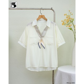 Áo Sơ Mi Nữ Cổ Đức Kèm Caravat Thiết Kế Sang Trọng | [TwentyFive Fashion] - 4683M