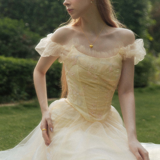 Áo Corset ren DE FLEURS thêu hoa xếp ly thủ công