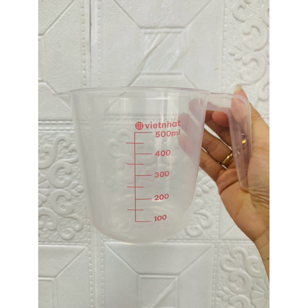 Cốc đong chia vạch 250ml / 500ml – Nhựa trong có tay cầm