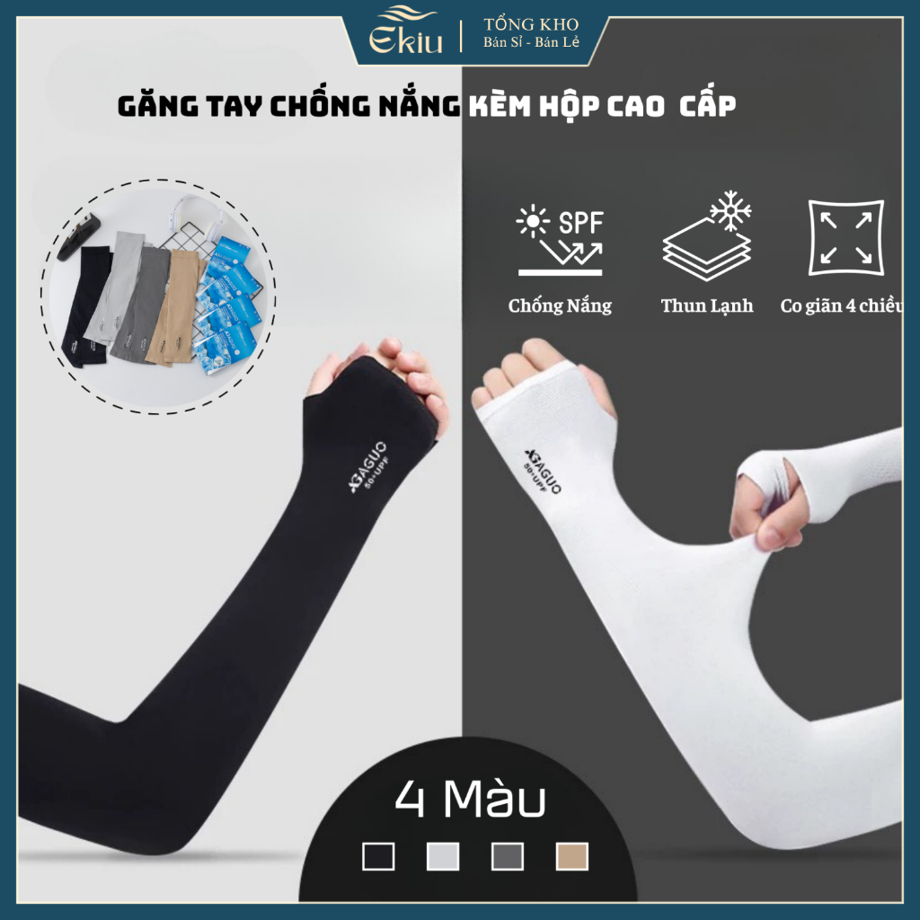Găng tay chống nắng chống tia UV sỏ ngón đạt chuẩn UPF50+, su lạnh co giãn 4 chiều - Ekiu Shop