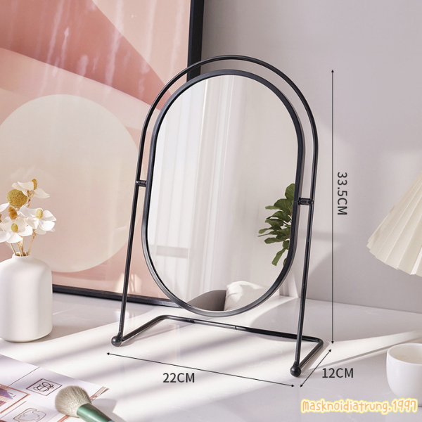 Gương Trang Điểm Kim Loại Viền Mạ Vàng Cao Cấp Cosmetic Mỹ Phẩm | BigBuy360 - bigbuy360.vn