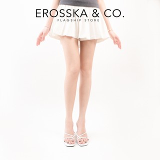 Erosska - Dép cao gót thời trang mũi vuông phối dây quai mảnh cao 8cm màu nude - EM101