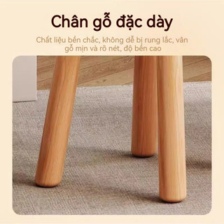 Panda Ghế đẩu bàn trang điểm phòng ngủ gỗ nguyên khối chất lượng cao