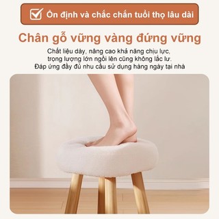 Panda Ghế đẩu bàn trang điểm phòng ngủ gỗ nguyên khối chất lượng cao