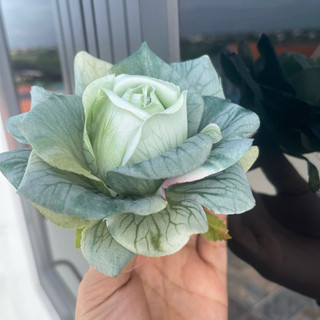 Combo 5 bông hồng in gân vải lụa cao cấp - trang trí hộp quà, bát hoa, văn phòng, nhà ở, cà phê, sự kiện