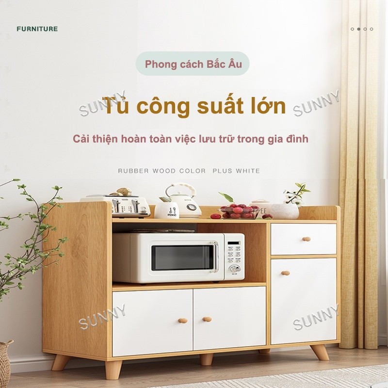 SUNNY Tủ đựng thức ăn bằng gỗ làm bằng ván sợi chống thấm nước và mối mọt với phong cách hiện đại