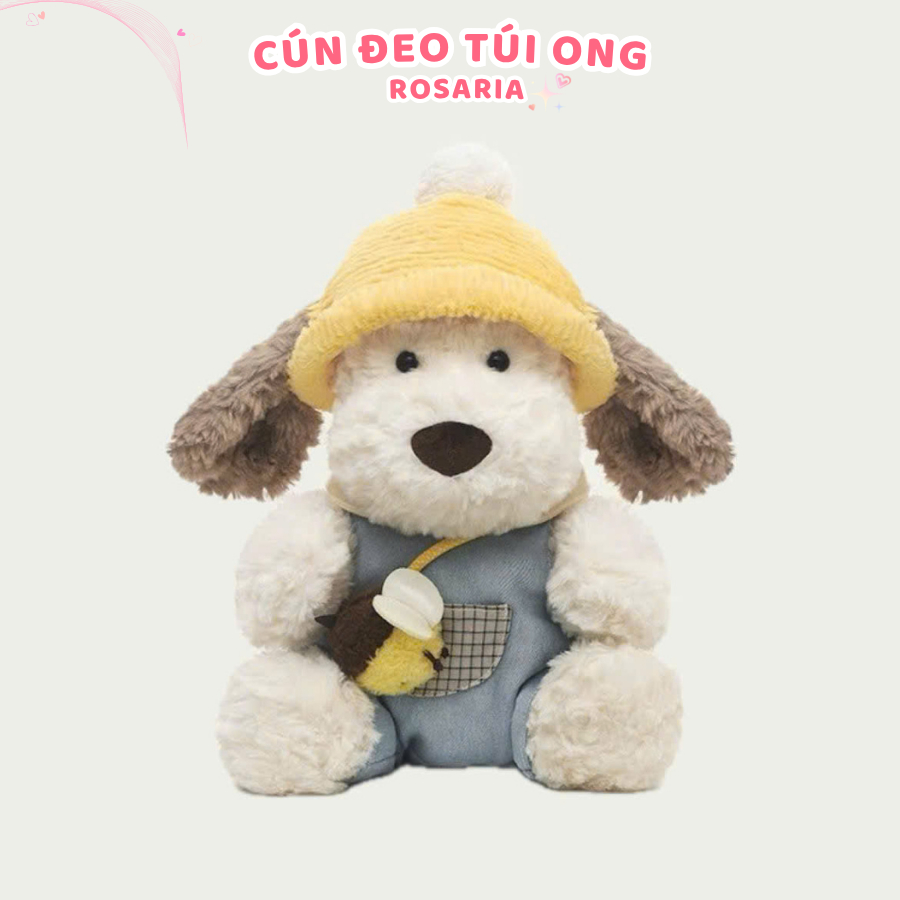 Gấu bông chó Puppy chính hãng Jooki cao cấp. Thú nhồi bông chó Puppy đội mũ làm quà tặng đáng yêu Rosaria