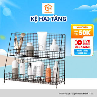 Kệ Hai Tầng 2068 Đựng Mỹ Phẩm Đồ Dùng Sắp Xếp Gọn Gàng Để Bàn Cho Nhà Tắm Cam Homeware