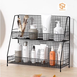 Kệ Hai Tầng 2068 Đựng Mỹ Phẩm Đồ Dùng Sắp Xếp Gọn Gàng Để Bàn Cho Nhà Tắm Cam Homeware