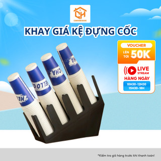 Khay Giá Kệ Đựng Cốc Nhựa, Cốc Giấy Take Away 4 Ngăn | Kệ Đựng Cốc Pha Chế Quán Trà Sữa, Văn Phòng
