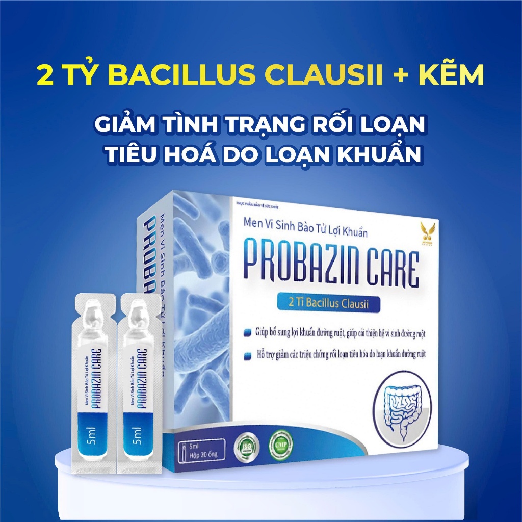 [HÀNG CTY + QUÀ] Men vi sinh Probazin Care bổ sung bào tử lợi khuẩn đường ruột, giảm rối loạn tiêu hóa (Hộp 20 ống)
