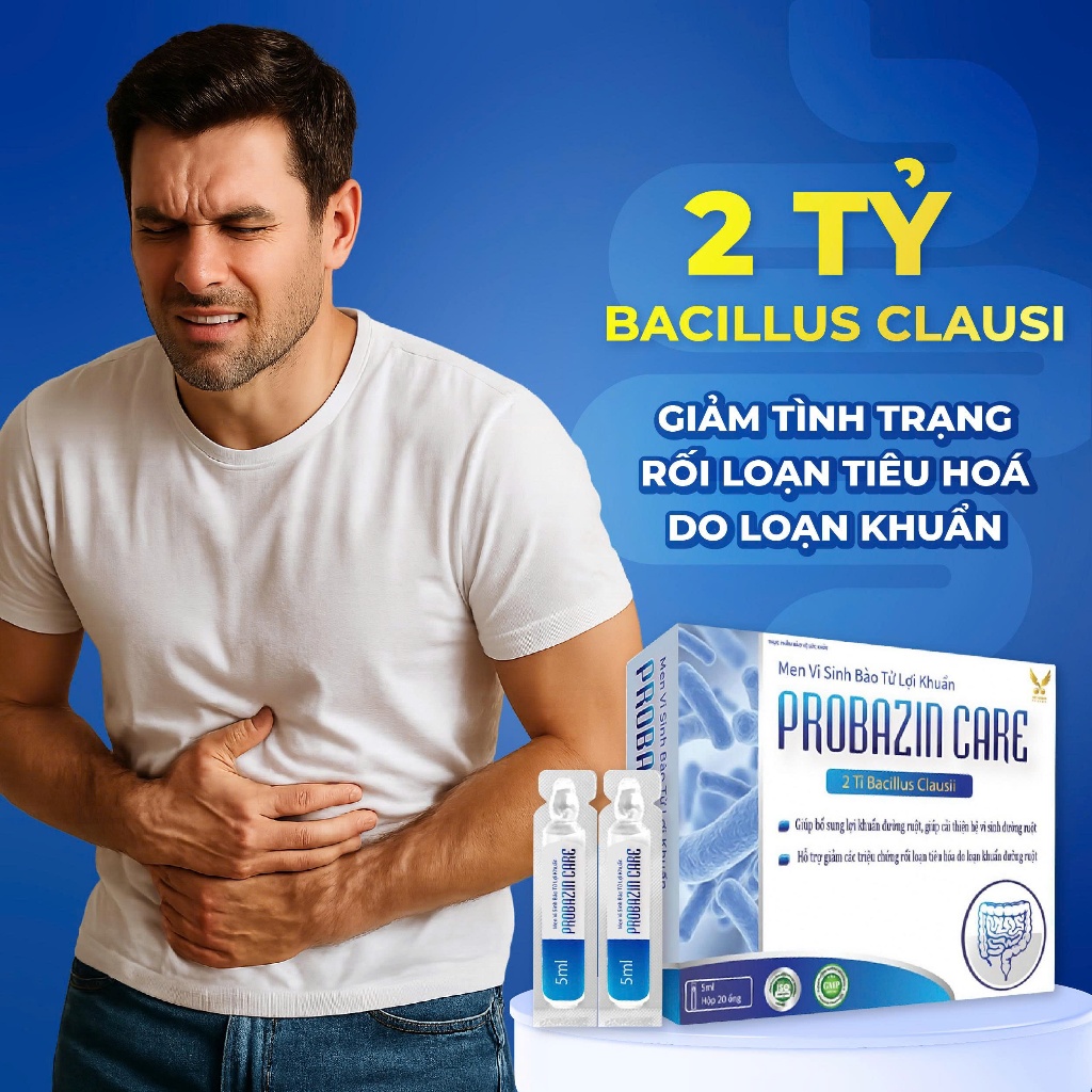 [HÀNG CTY + QUÀ] Men vi sinh Probazin Care bổ sung bào tử lợi khuẩn đường ruột, giảm rối loạn tiêu hóa (Hộp 20 ống)