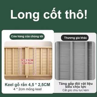 Giường gấp 1.9m làm bằng gỗ nguyên khối không cần lắp đặt, chắc chắn, chịu lực cao bảo hành 10 năm