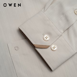 Owen - Áo sơ mi dài tay Regular Fit AR250057DT màu Be chất liệu Bamboo spandex