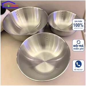 Set 3 âu trộn inox, set 3 tô inox to để trộn salad, ướp thịt, trộn bột làm bánh,... - Hàng Cao Cấp